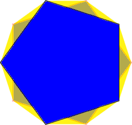 top-down view of pentagonal antiprism
